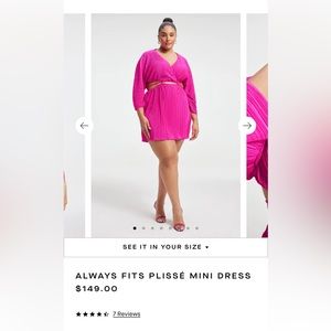 Good American Always Fits Plisse Dress in Pink